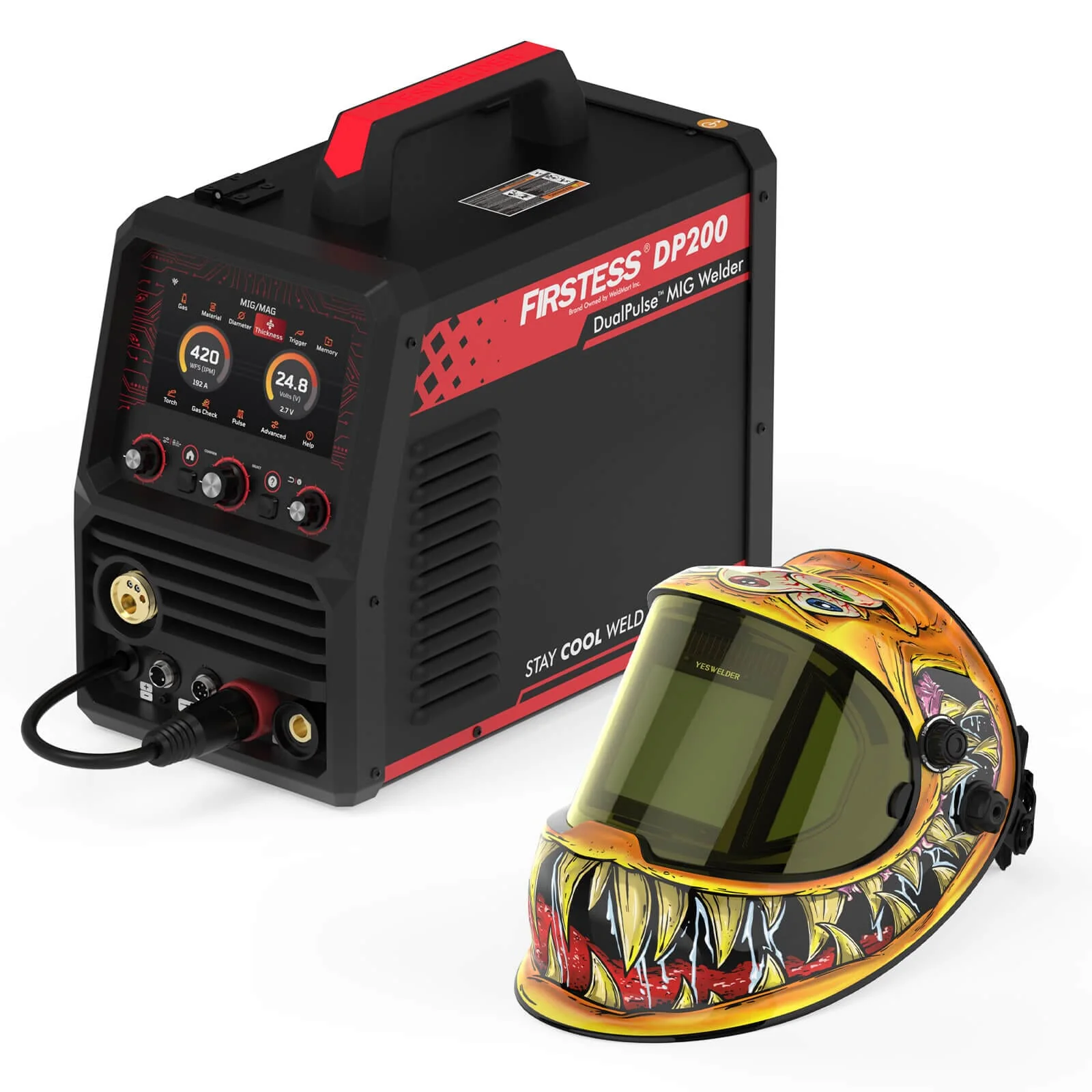 LYG-Q800D-YM Larry Customize Monster Graphic Auto-Darkening Welding Helmet - Image 7